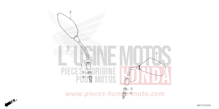 MIRROR for X-ADV 750 GRAPHITE BLACK (NHB01) from 2021